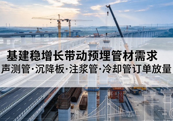 镇远基建稳增长带动预埋监测管材需求，声测管、沉降板、注浆管订单持续放量